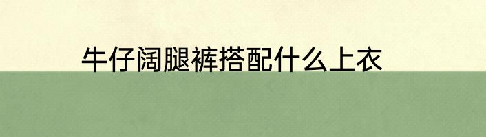 牛仔阔腿裤搭配什么上衣