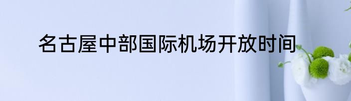 名古屋中部国际机场开放时间