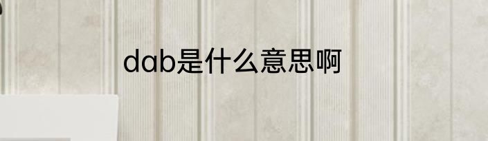 dab是什么意思啊