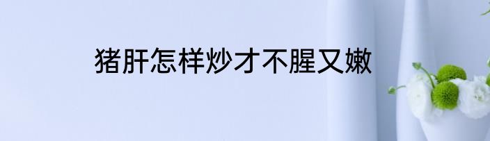 猪肝怎样炒才不腥又嫩