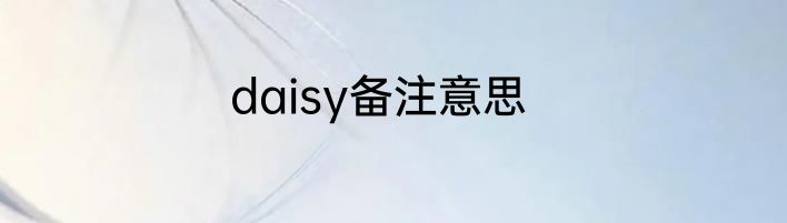 daisy备注意思