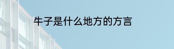 牛子是什么地方的方言
