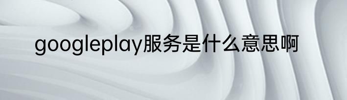 googleplay服务是什么意思啊