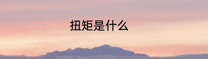 扭矩是什么