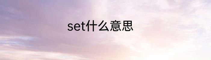 set什么意思