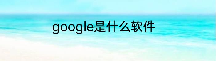 google是什么软件