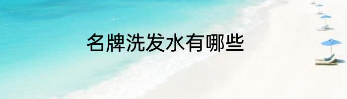 名牌洗发水有哪些