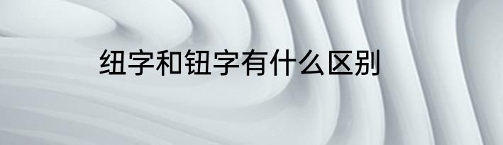 纽字和钮字有什么区别