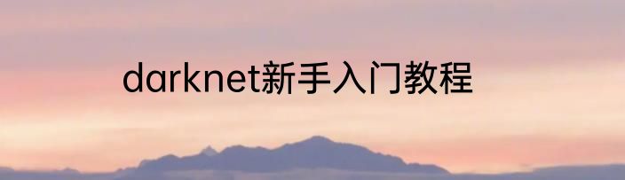 darknet新手入门教程