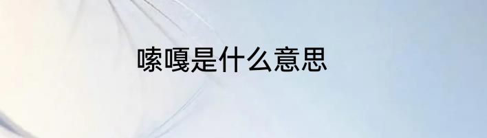 嗦嘎是什么意思