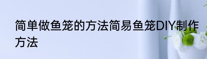 简单做鱼笼的方法简易鱼笼DIY制作方法