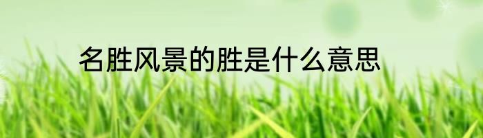 名胜风景的胜是什么意思
