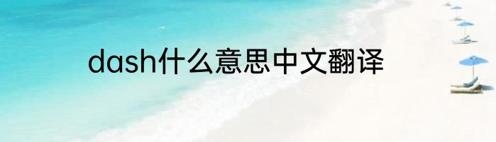 dash什么意思中文翻译