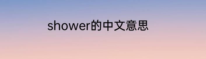 shower的中文意思