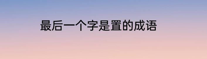 最后一个字是置的成语