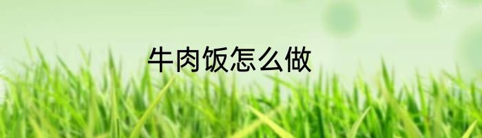 牛肉饭怎么做
