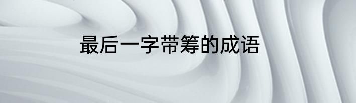 最后一字带筹的成语