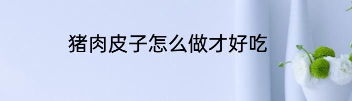 猪肉皮子怎么做才好吃