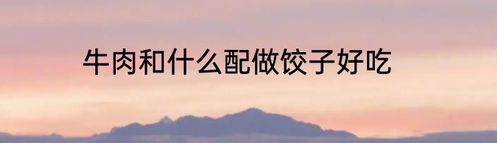 牛肉和什么配做饺子好吃