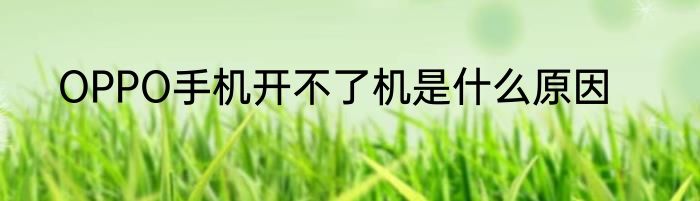 OPPO手机开不了机是什么原因