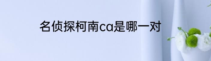 名侦探柯南ca是哪一对
