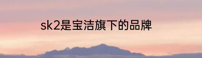 sk2是宝洁旗下的品牌