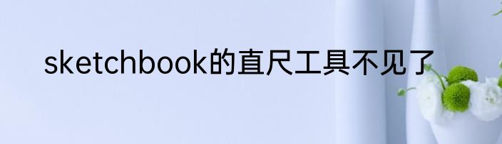 sketchbook的直尺工具不见了