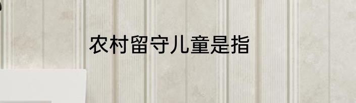 农村留守儿童是指