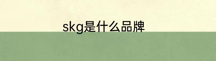 skg是什么品牌