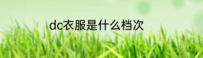 dc衣服是什么档次