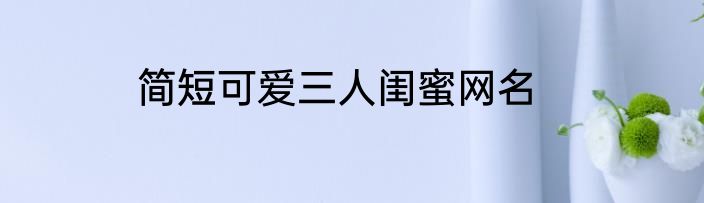 简短可爱三人闺蜜网名