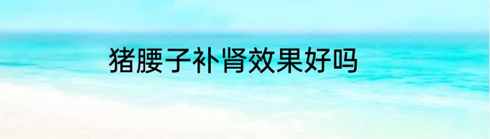 猪腰子补肾效果好吗