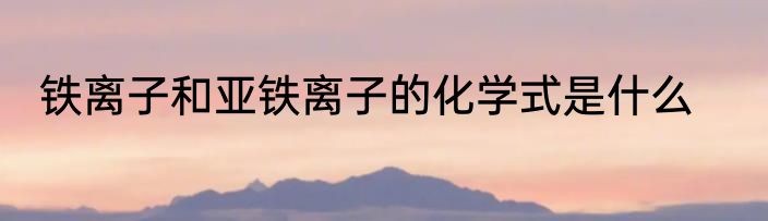 铁离子和亚铁离子的化学式是什么