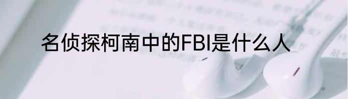 名侦探柯南中的FBI是什么人