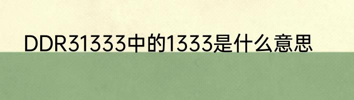 DDR31333中的1333是什么意思