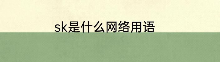 sk是什么网络用语