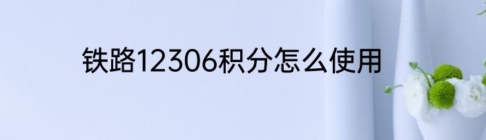 铁路12306积分怎么使用