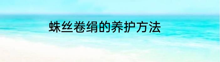 蛛丝卷绢的养护方法