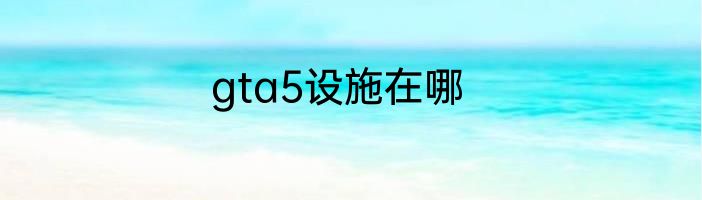 gta5设施在哪