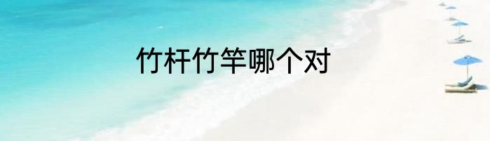 竹杆竹竿哪个对