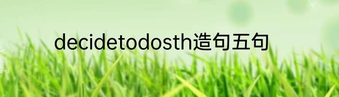 decidetodosth造句五句