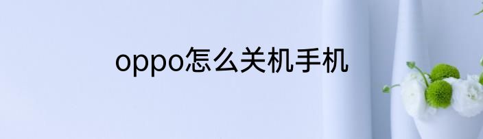 oppo怎么关机手机