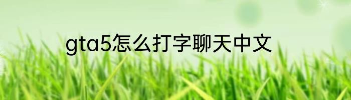 gta5怎么打字聊天中文