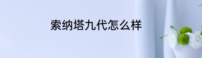 索纳塔九代怎么样