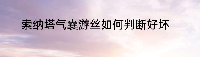 索纳塔气囊游丝如何判断好坏