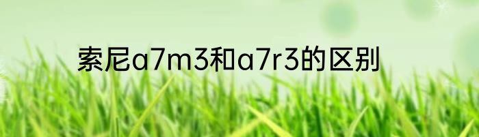 索尼a7m3和a7r3的区别