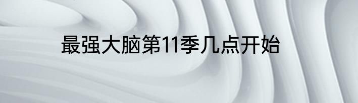 最强大脑第11季几点开始