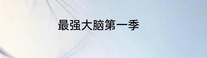 最强大脑第一季