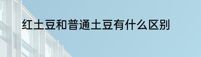 红土豆和普通土豆有什么区别