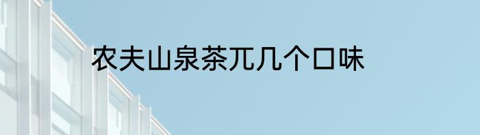 农夫山泉茶兀几个口味